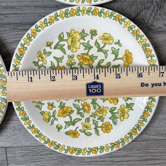 Vintage Taunton Vale Buttercups Plates Dessert Snack 1970s Floral X 6 England - Picture 8 of 13